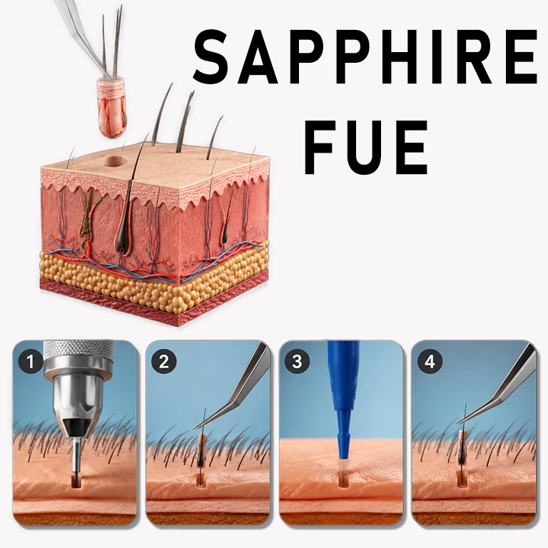 Tehnica de transplant capilar FUE cu Sapphire